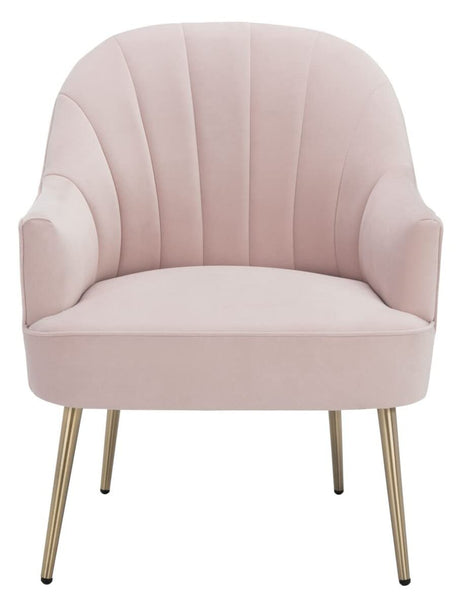 Safavieh Home Collection Areli Light Pink Velvet/Gold Accent Chair ACH4004B