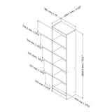 Axess 5-Shelf Narrow Bookcase-Morgan Cherry