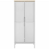 Wardrobe FLORO - Solid Pine Wood, White Finish, 30.3"x20.9"x67.3"