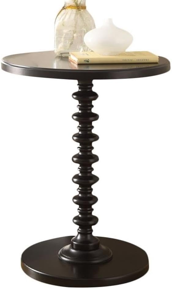 Acton Round Wooden End Table in Walnut