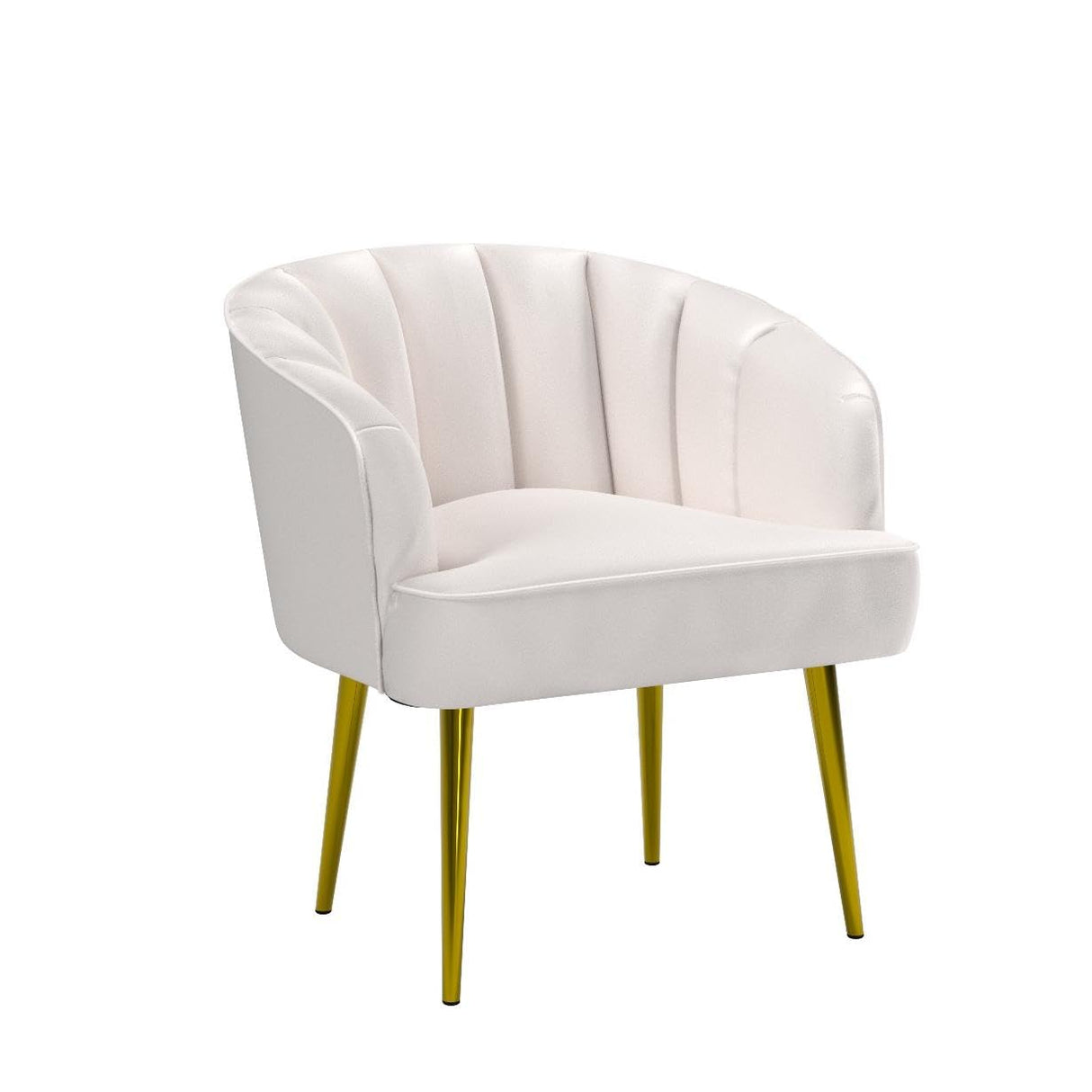 Velvet Lounge Chair Living Room, Modern Side Chair Vanity Chair with Golden Metal Legs for Living Room Dressing Room Bedroom Home Office Kitchen, White