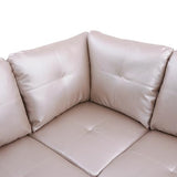 MZX-Niki-SF-00072-LWJ Sofas & Couches, Right Chaise, Latte-Faux Leather