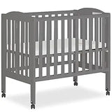 2-In-1 Portable Folding Stationary Side Crib In White