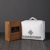 Feather Down Fiber Comforter Twin Size Duvet Insert, All Season True Baffle-Box Noiseless