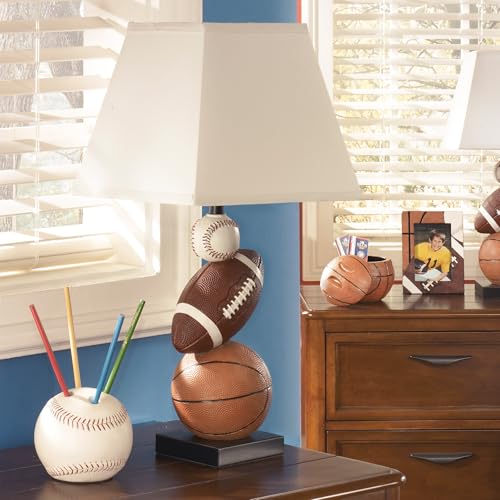 Youth Athletic Table Lamp - Baseball & Football Design 24"