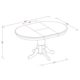 POAV7-SBR-C 7 Piece Modern Dining Table Set Consist of an Oval Wooden Table with Butterfly