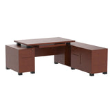 Furniture Modern 79" Ford Executive Desk with Right Return and Filing Cabinets - Light Wood
