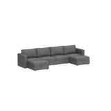 Reversible Modular Sectional Couch U Shaped Modular Sofa with Wide Chaise