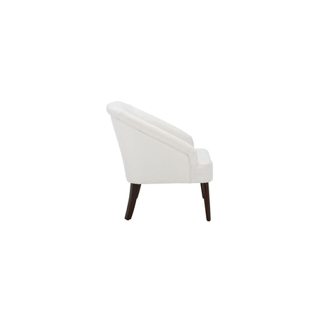 Collection Quenton White/Walnut Channel Tufted Accent Chair ACH4002A