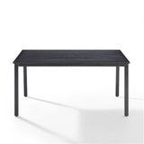 Kaplan 6-Person Rectangular Outdoor Dining Table with Umbrella Hole for Outside Patio