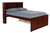 Model 82821K6-22 Solid Pine Full Captains Bookcase Bed with 6 Drawers in Rich Merlot