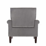 Accent Chair, Velvet Upholstered Armchair, Living Room Chair with Wooden Frame and Silver Rivet