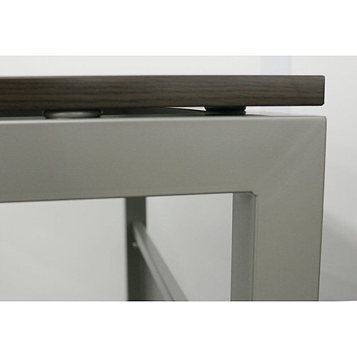 Sat Work Reversible LShaped Desk Warm Ash Brushed Nickel, 72 W x 72 D