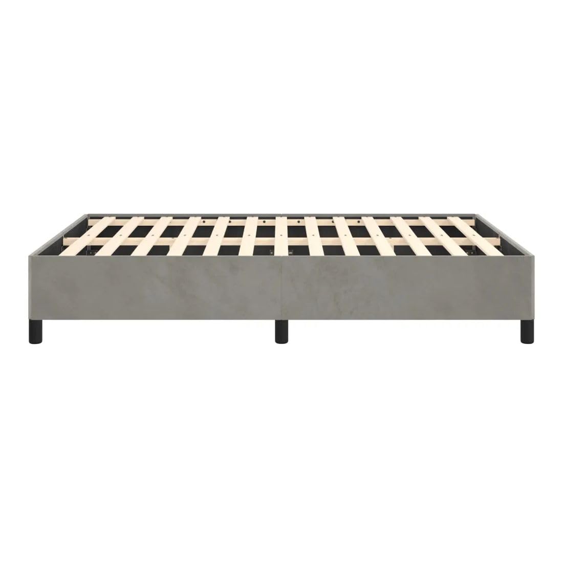 SHZG Bed Frame Light Gray 53.9"X74.8" Full Velvet 347354