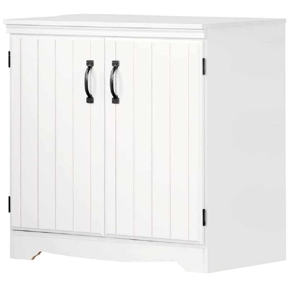 Farnel 2-Door Storage Cabinet-Pure White, Tall with 4
