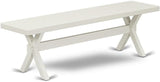 X-Style Modern Dining Bench with Wood Seat