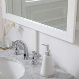 36" x 30" Wood Frame Bathroom Mirror in White Finish