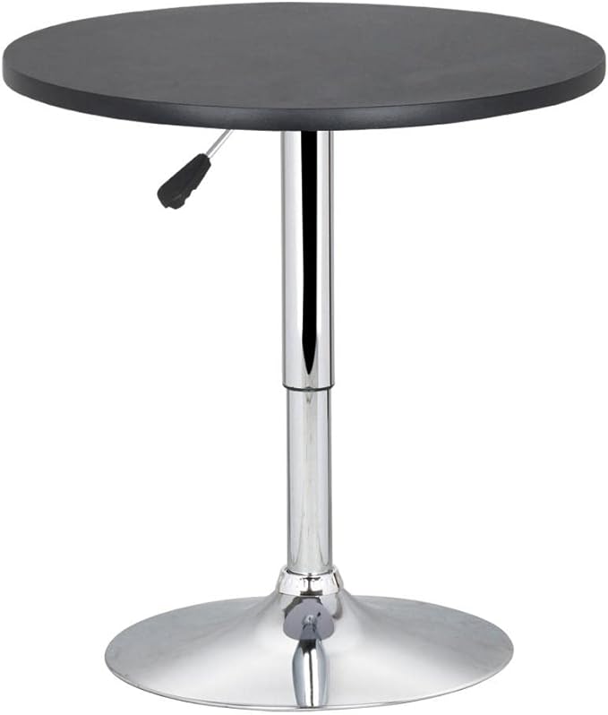 Round Pub Table Height Adjustable with 360 Swivel MDF Tabletop