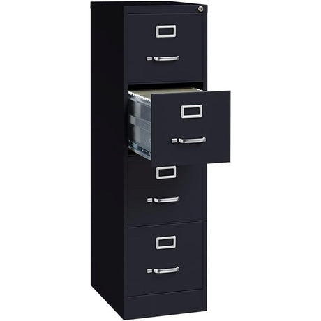 4 Drawer Metal Vertical File Cabinet with Lock, 22" Deep, Letter Size, Home/Office