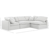 141White-Sec4B Indulge Collection Modern | Contemporary Modular Sectional with Rich