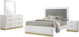 Caraway 4-Piece California King Bedroom Set with LED Headboard Black and Grey