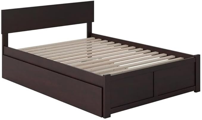 Panel Bed with Trundle in Walnut