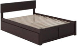 Panel Bed with Trundle in Walnut