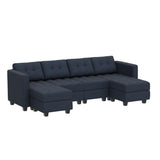 Reversible Storage Modular U-Shape Sectional Sofa Couch with Double Chaises Modular