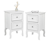 White Nightstand Set of 2, Nightstands with 2 Drawers, Bed Side Table/Night Stand, Small Nightstand for Bedroom, Small Spaces