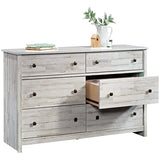 River Ranch Rustic 6-Drawer Bedroom Dresser in White Plank,