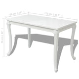 Dining Table 45.7" High Gloss White Dinner Table Home Kitchen Desk