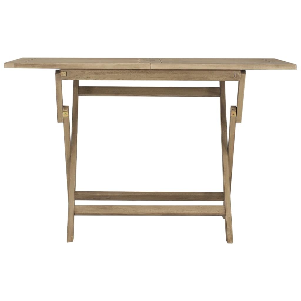 Folding Patio Table Gray 47.2"x27.6"x29.5" Solid Wood Teak