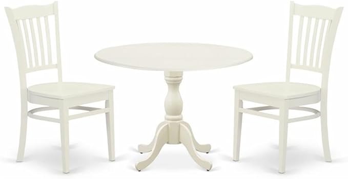 DMGR5-MAH-W 5 Piece Dining Room Table Set Includes a Round Kitchen