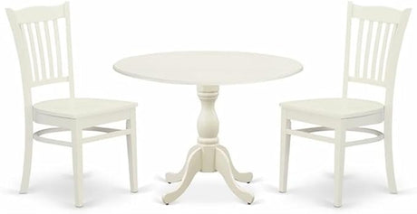 DMGR5-MAH-W 5 Piece Dining Room Table Set Includes a Round Kitchen