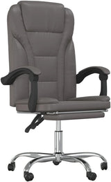 Reclining Office Chair Gray Faux Leather (15.15 KG/33.33 LBS)