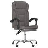 Reclining Office Chair Gray Faux Leather (15.15 KG/33.33 LBS)