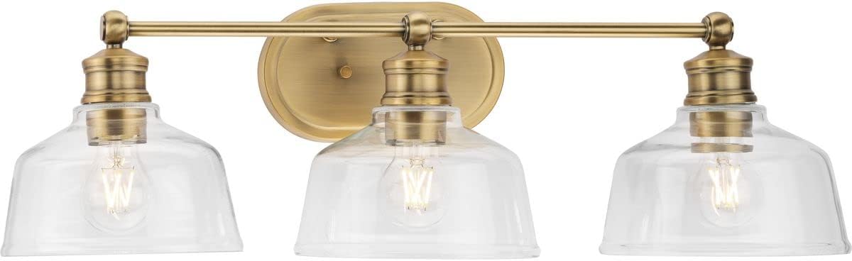 P300397-163 Singleton Collection 3-Light Vanity Light Vintage Brass