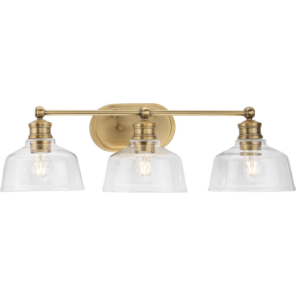 P300397-163 Singleton Collection 3-Light Vanity Light Vintage Brass