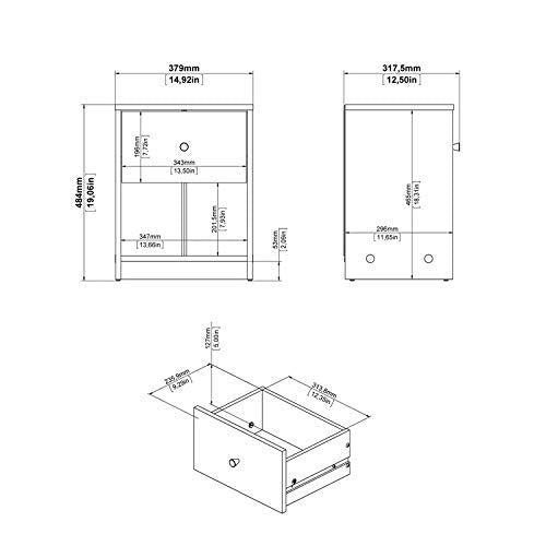 3 Piece Bedroom Set with 6-Drawer Double Dresser and Two of 1-Drawer Nightstand