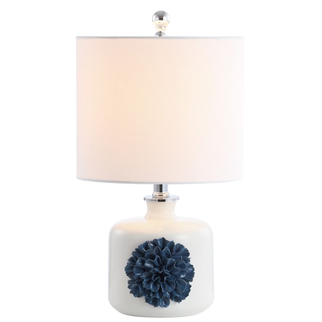 Olinda White & Blue Table Lamp 18-Inch with LED Bulb