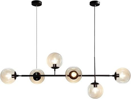 Lighting 6-Light Mid Century Modern Rectangle Sputnik Chandelier