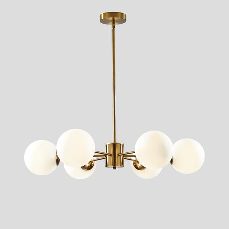 Light Globe Sputnik Chandelier Milk Glass Modern Gold Chandelier Light Fixture