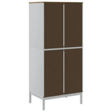 Wardrobe FLORO - Solid Pine Wood, White Finish, 30.3"x20.9"x67.3"