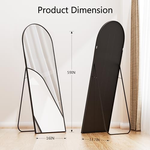Arched Full Length Floor Mirror with Stand 59"x16"