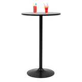 Round Bar Table 40" Height Modern Pub Table with Solid Top and Sturdy Metal Base