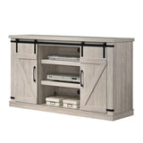 TV Media Entertainment Console, 2 Sliding Barn Doors, Dusty, Gray and Black