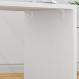 White L Shaped Desk with Shelf, Reversible Modern Home Office Desk Workstation