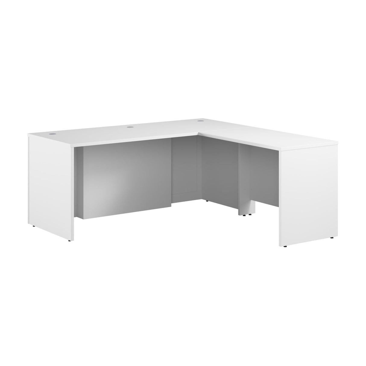 Hampton Heights 72W x 30D Executive L-Shaped Desk in White, Large Computer