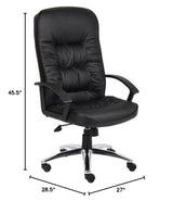 Office Products High Back LeatherPlus Chair with Chrome Base in Black