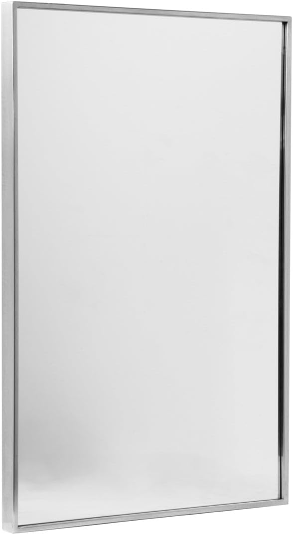 Spectrum Modern Mirror | Stainless Steel Frame with Brushed Nickel Finish